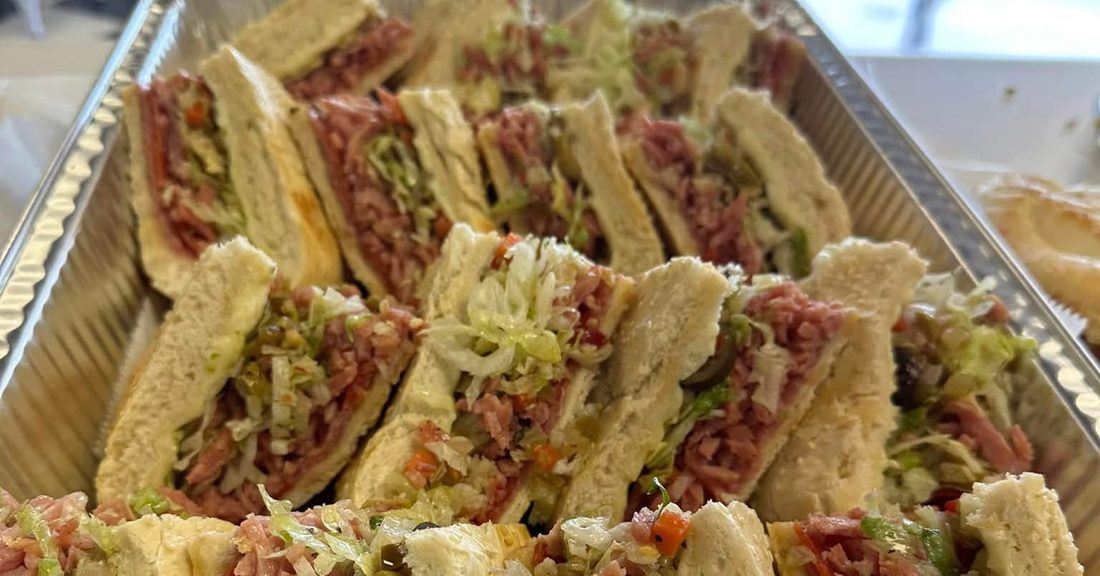 A tray of muffs cut and ready to share